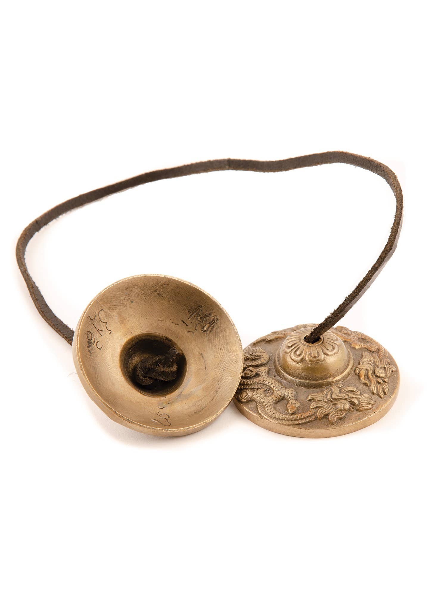 Namaste – wholesale Meditation supplies – Bronze Patterned Tingsa Cymbals1