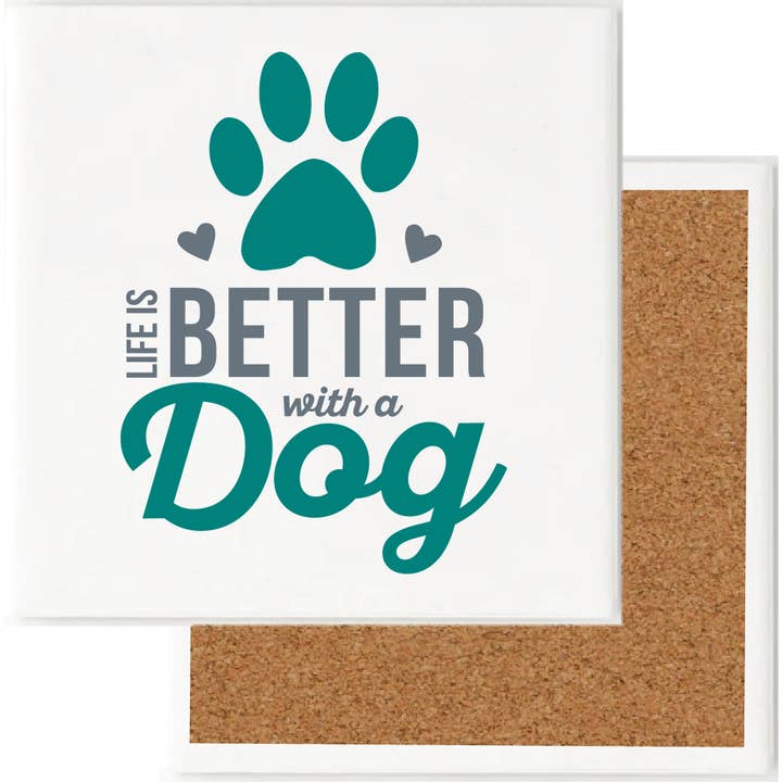 C1 Met Een Hond - 4" Onderzetter Kunstwerk voor wholesale door Pavilion