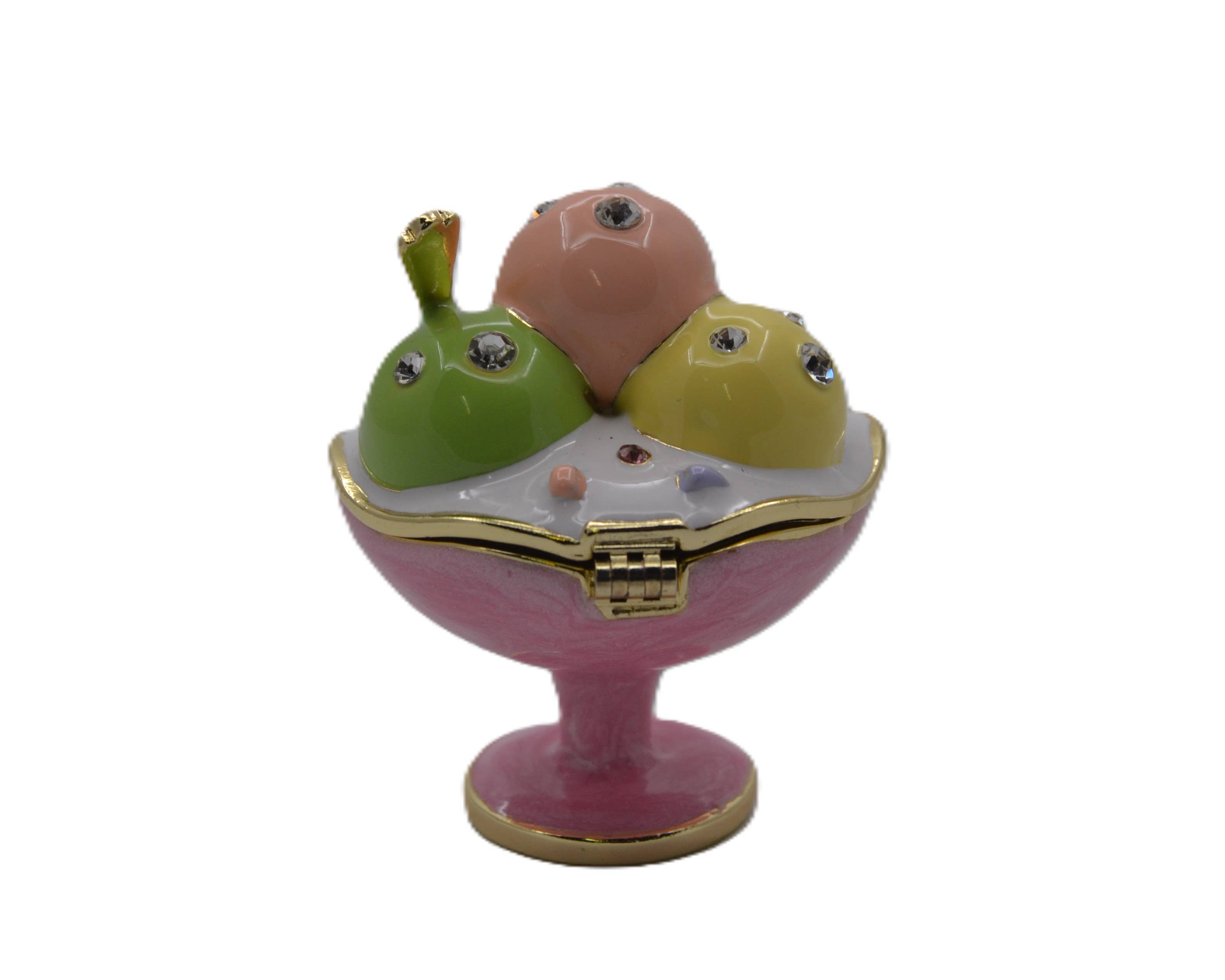 Ciel Collectables - Vente Boîte/rangement à bijoux - Boîte à bibelots en forme de coupe de glace ornée de cristaux autrichiens2