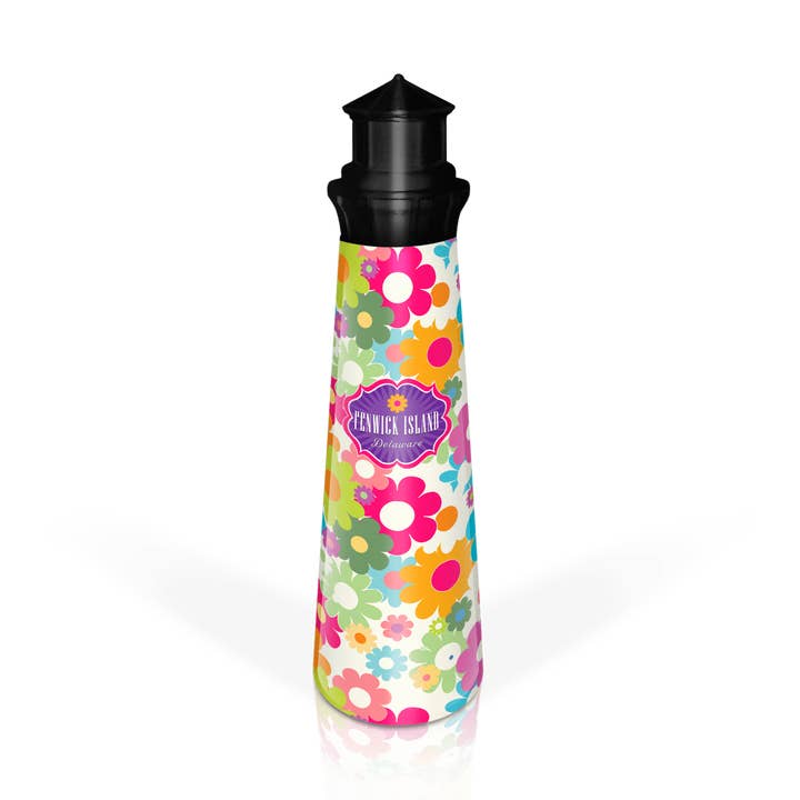 Customizable Lighthouse Water Bottle - 14oz: Fun Daisy Patt for wholesale by Matrix