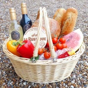 Candi Gifts – wholesale Grocery/shopping bag – 5 x Natural Wicker Shopping Baskets with Folding Handles3