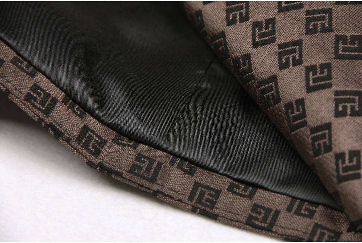 Marron Blazer brodé jacquard femme BL080 en vente sur Faire22