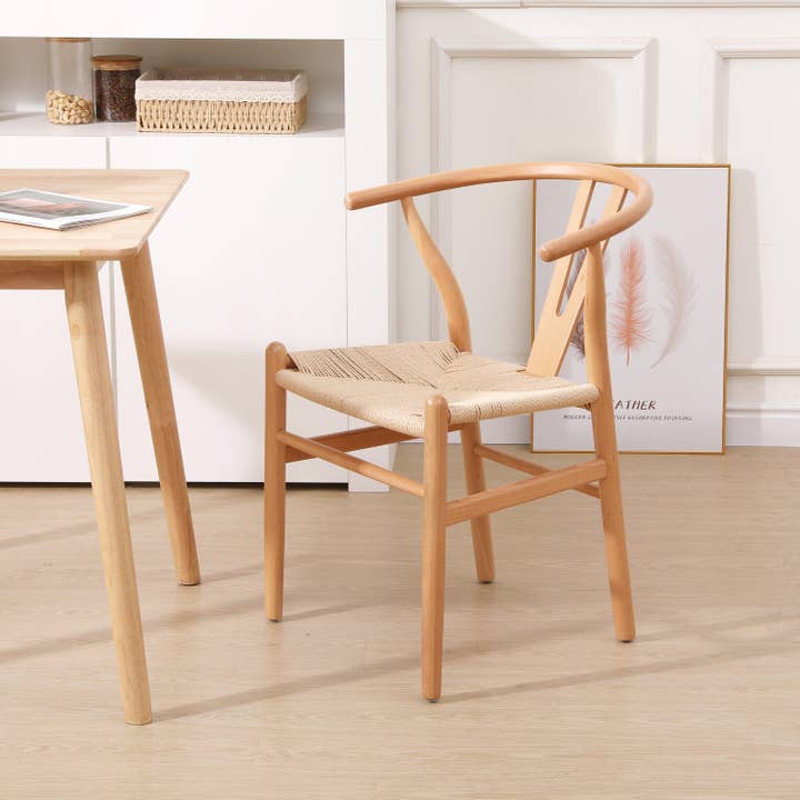 ROSARIO Set of 2 Solid Wood and Natural Rope Dining Chairs for wholesale by Nordlys