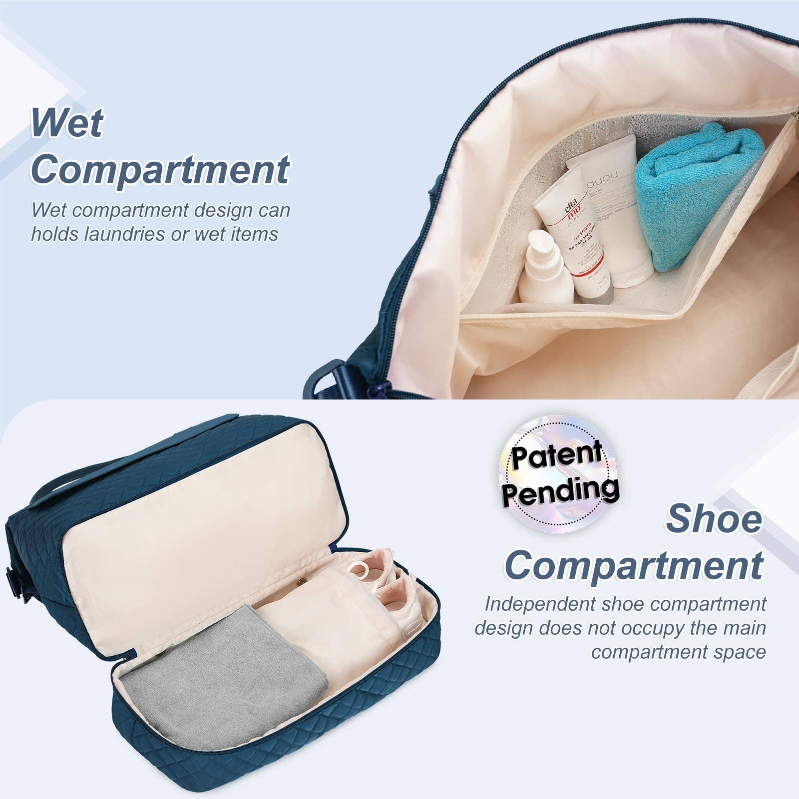 wandf – Engroshandel Stor rejse- og weekendtaske - Dame – Carry On Weekender-taske med skorum Rejsetaskesæt19