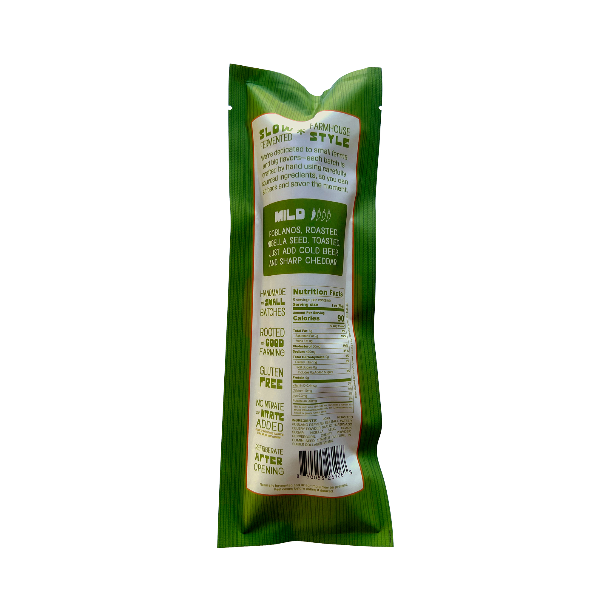 Short Creek Farm - Wholesale Salami - Poblano Salami1