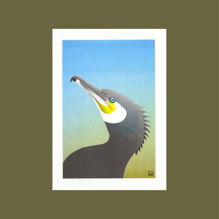 VrijFormaat - Wholesale Art Print - riso print - Cormerant - Bird art print - A4