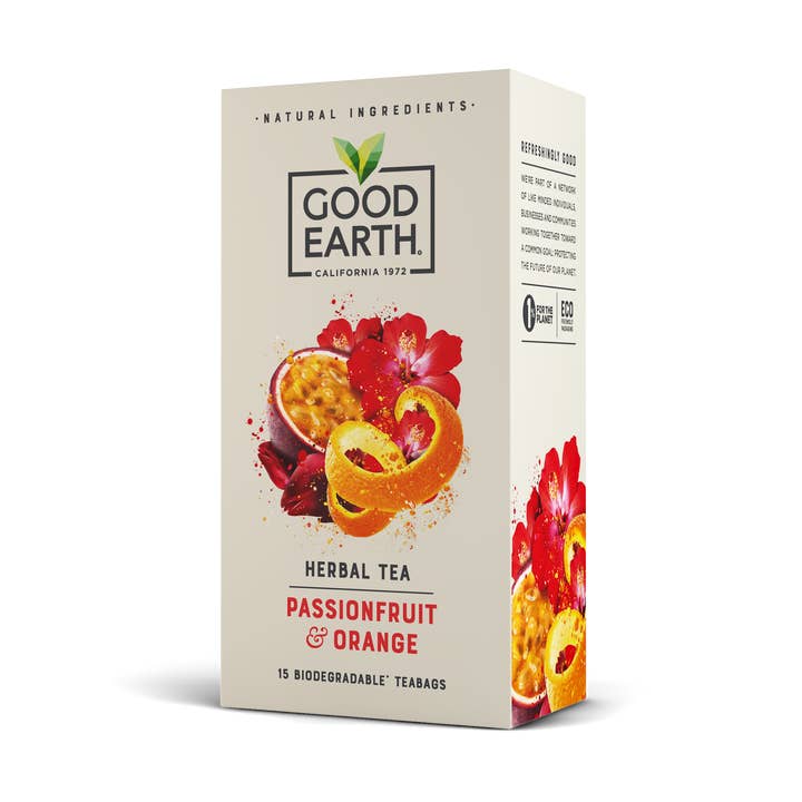 Passionfruit & Orange Teabags (Case: 5 units) for wholesale by Good Earth