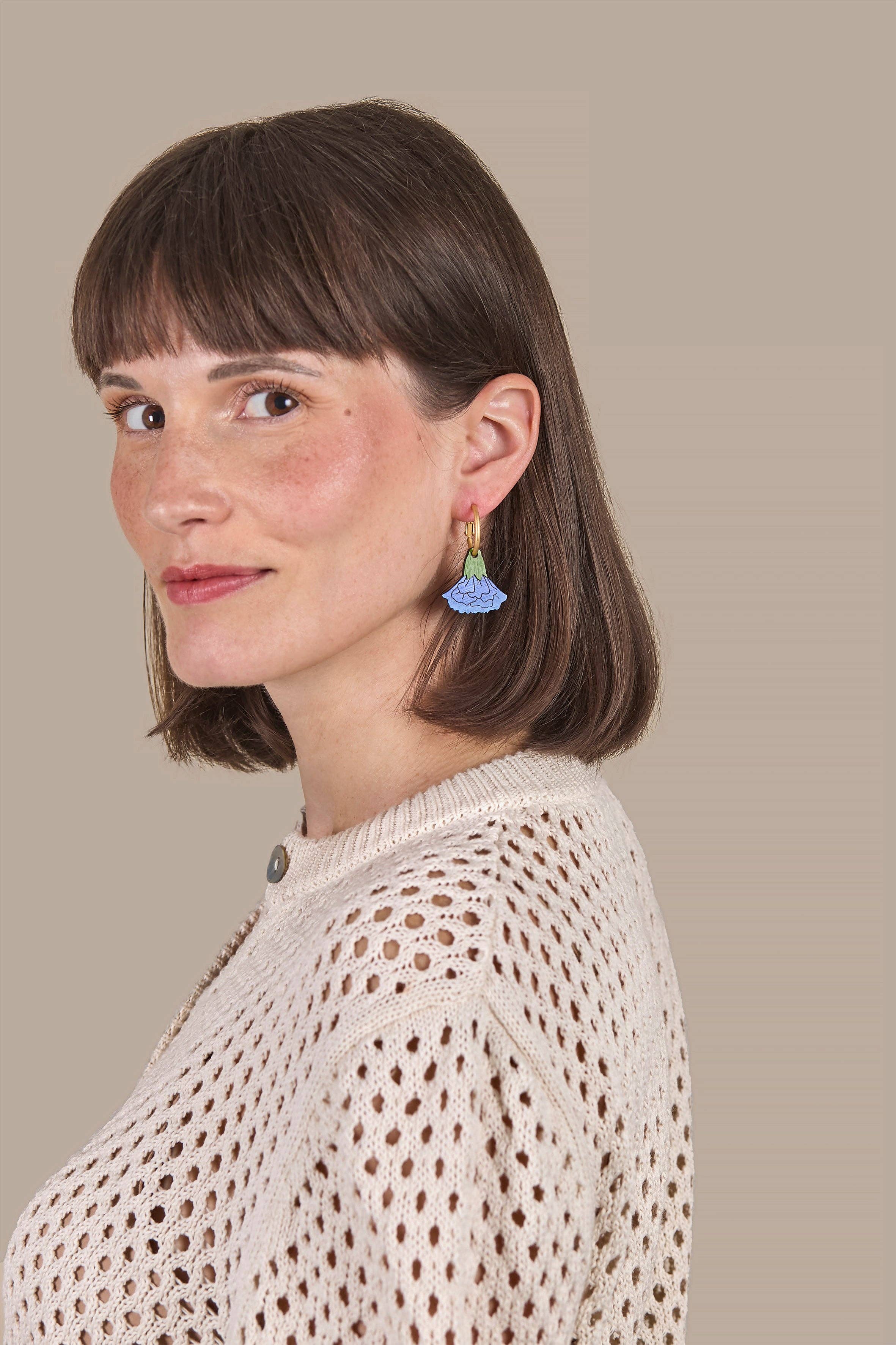 Materia Rica ☀️ - Wholesale Dangle Earrings - Dancing Blue Marigold Earrings1