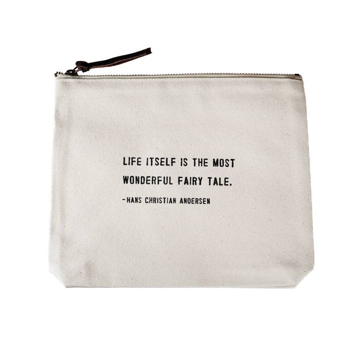 Life Itself (Hans Christian Andersen) Canvas Zip Bag for wholesale by Sugarboo & Co