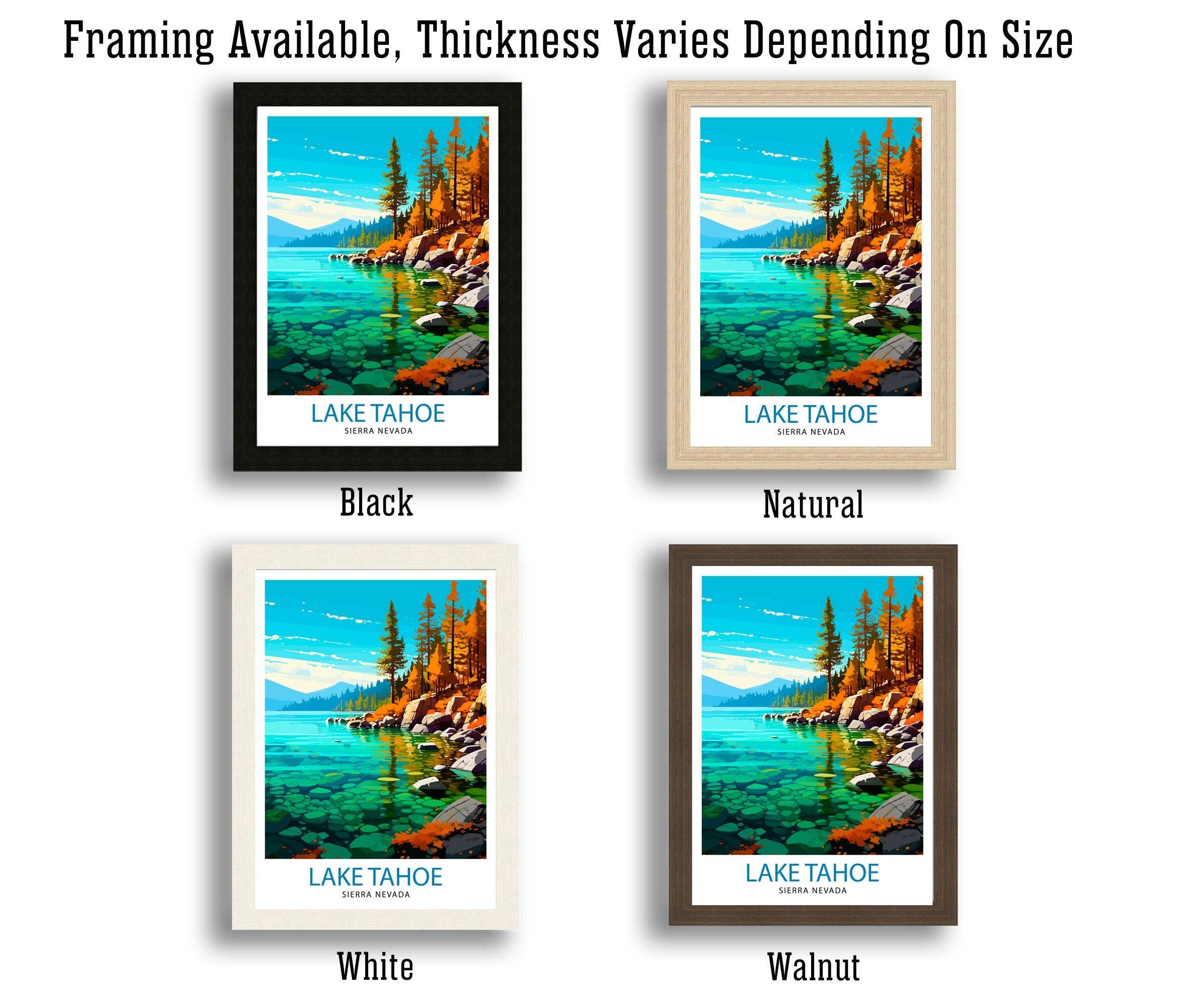 InkNPrintz – wholesale Art print – Lake Tahoe Travel Poster6