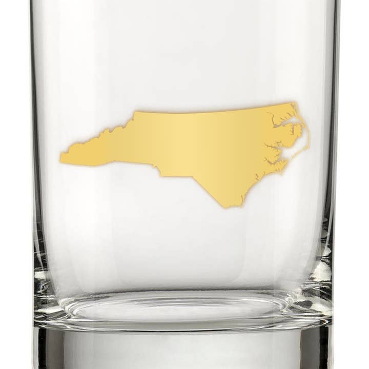 North Carolina 13.5oz Old Fashioned Rocks Cocktail Glass for wholesale by Clark & June Candle Co.