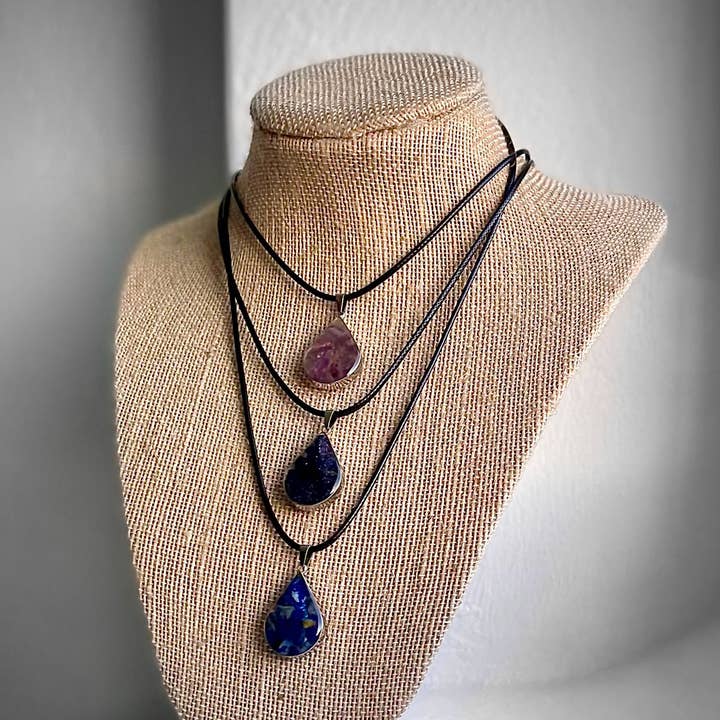 O Yeah Gifts - Wholesale Pendant/Charm Necklace - Turquoise Gemstone Necklace, Blue Drop Teardrop Gem Pendant2