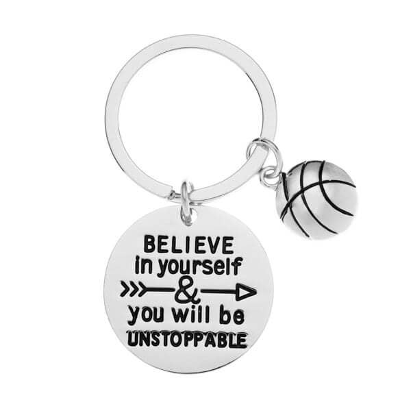 Sportybella - Wholesale Keychain – Women's - Basketball Keychain - Believe in Yourself & You Will Be Unstoppable