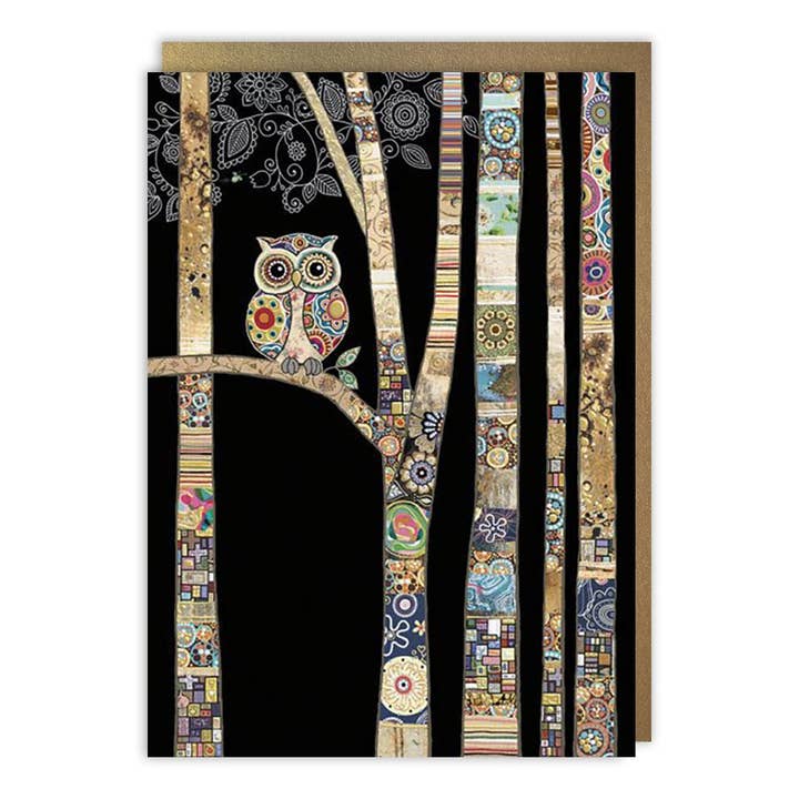 Notes & Queries, Inc. - Wholesale Everyday Greeting Card - Owl Birch Blank Cards