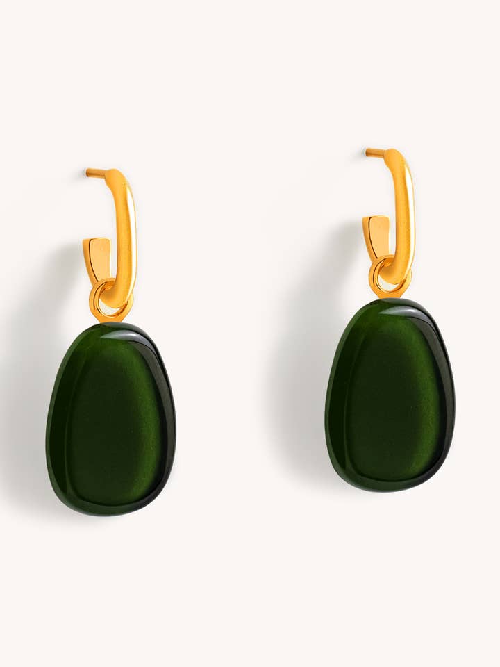 Oorbel met bloemblaadjes Smaragdgroen — 18K verguld voor wholesale door Garda