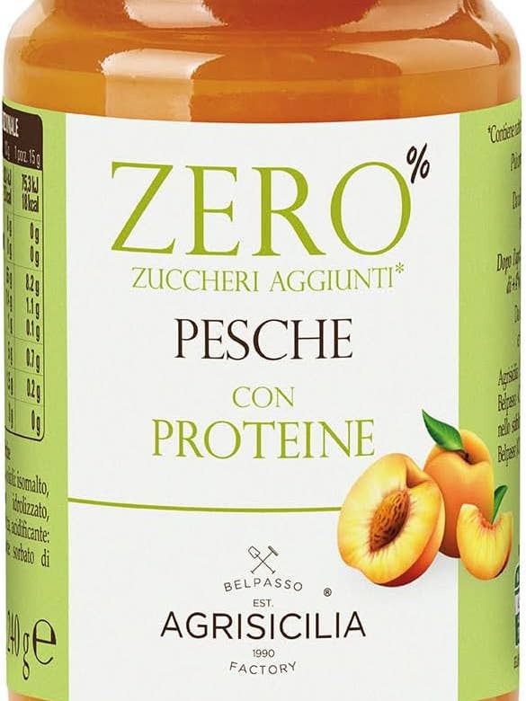 Noll% tillsatt socker med persikaproteiner 240 g
för wholesale av Agrisicilia S.p.A.