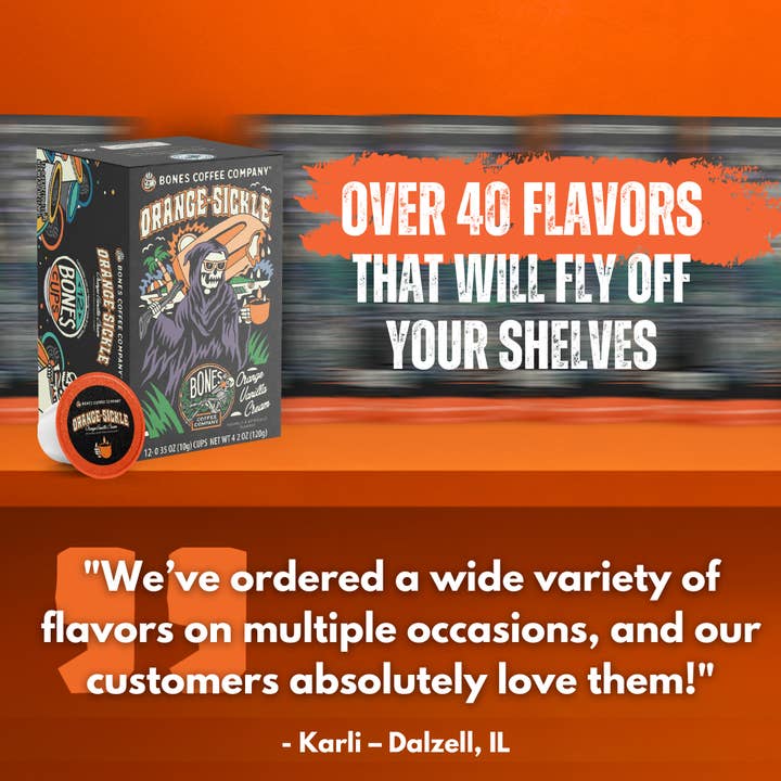 Bones Coffee Company – wholesale Coffee pods – Highland Grog Coffee Pods | 12 Count | Flavored Coffee