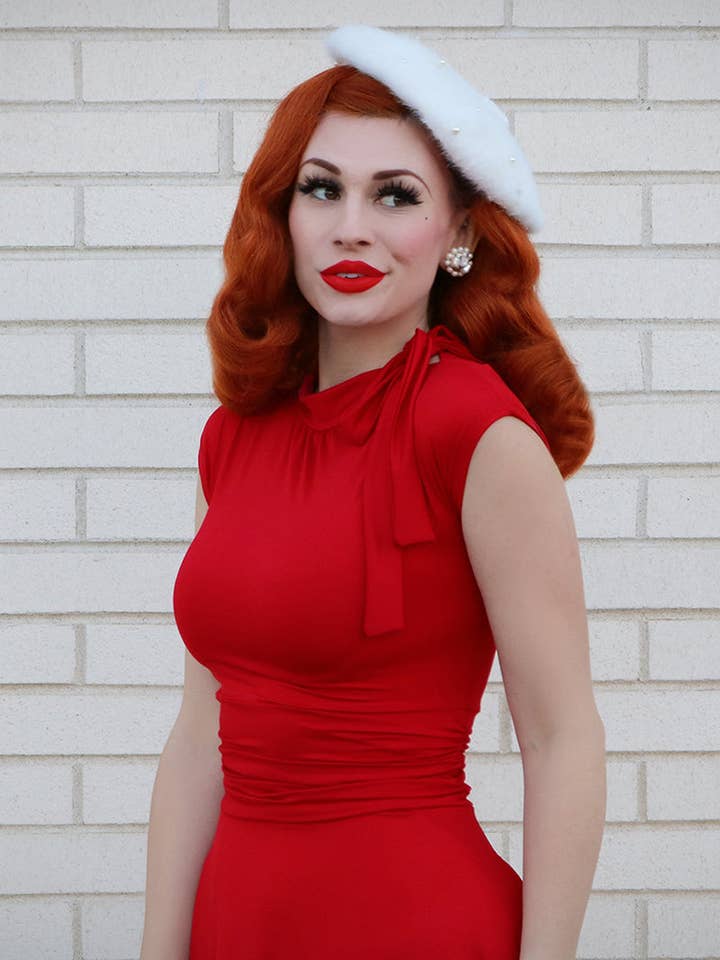 Bombshell Dress in Red for wholesale by Retrolicious