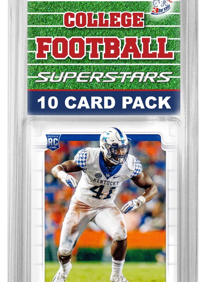 10-Card Kentucky Wildcats College Fodbold Superstars Kit for engroshandel hos 3bros And A Card Store