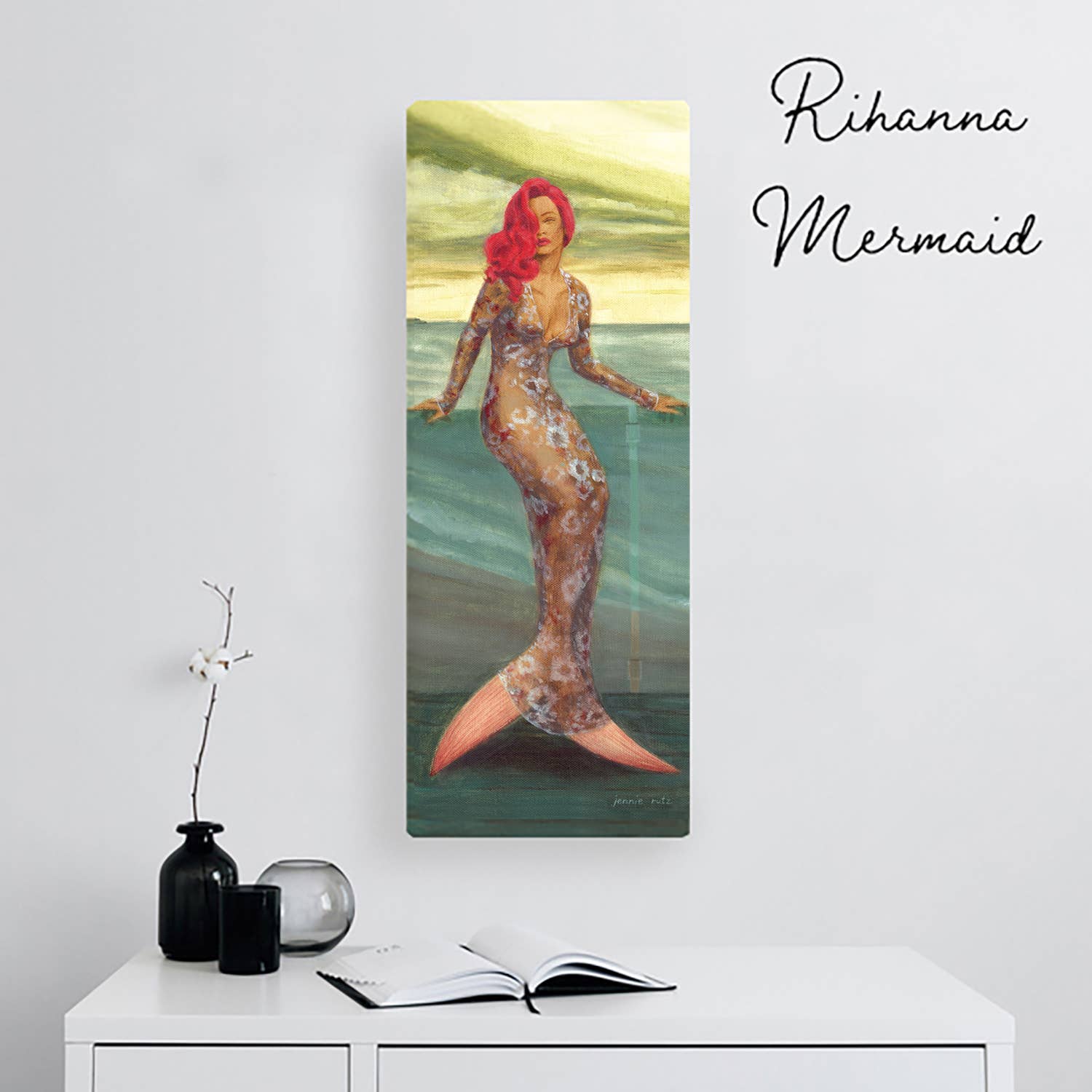 Jennie Rutz - Wholesale Art print - 8 x 20" Canvas Mermaid Print- Ready to Hang6