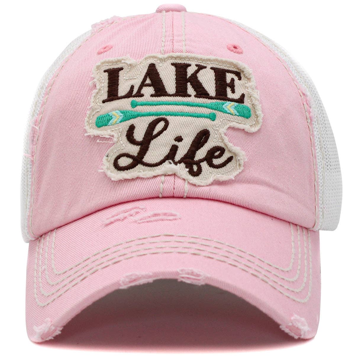 MiMi Wholesale - Wholesale Trucker Hat - Women's - KBV1428 "Lake Life" Vintage Distressed Cotton Cap4