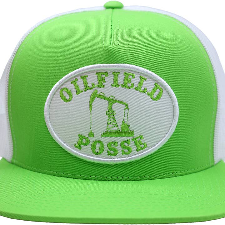 East Texas Sales & Service - Wholesale Trucker Hat - Unisex - Oilfield Cap - Neon Flat Bill - Oilfield Posse