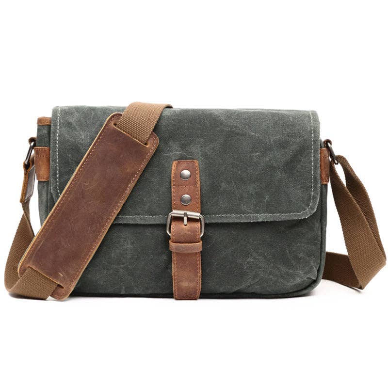 RockCow Leather Studio - Wholesale Crossbody Bag - Unisex - Photographic Hunter Camera Bag Canvas DSLR Camera Bag Vintage Crossbody Messenger Bag 88161