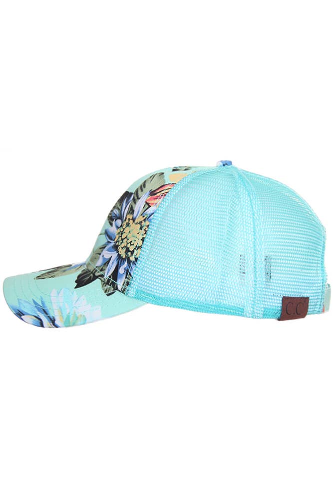 Hana - Wholesale Baseball Cap - Women's - C.C Floral Print Trucker Baseball Cap5