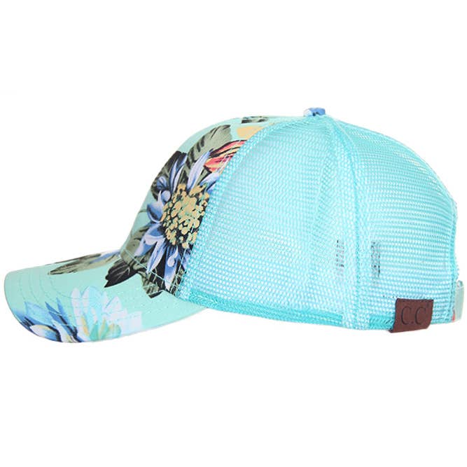 Hana - Wholesale Baseball Cap - Women's - C.C Floral Print Trucker Baseball Cap5