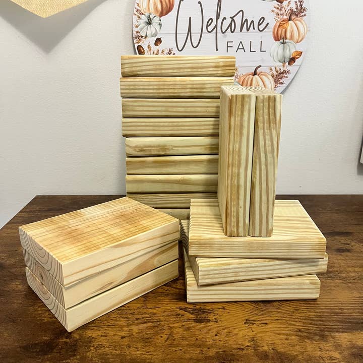 Penny Pinch Decor, LLC - Wholesale Craft Supplies - Book Stack Wood Blanks Wooden Books Wood Rectangle