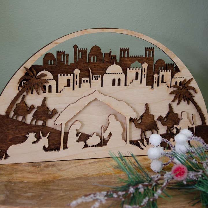 Layered Nativity scene for wholesale by Birch and tides