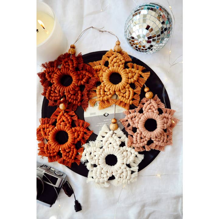 Radically You - Wholesale Ornament - Mustard Boho Macrame Star Ornament2
