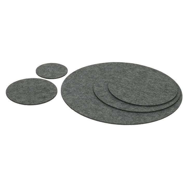 Felt coaster/medium grey melange placemat, many sizes for wholesale by Filzschneider