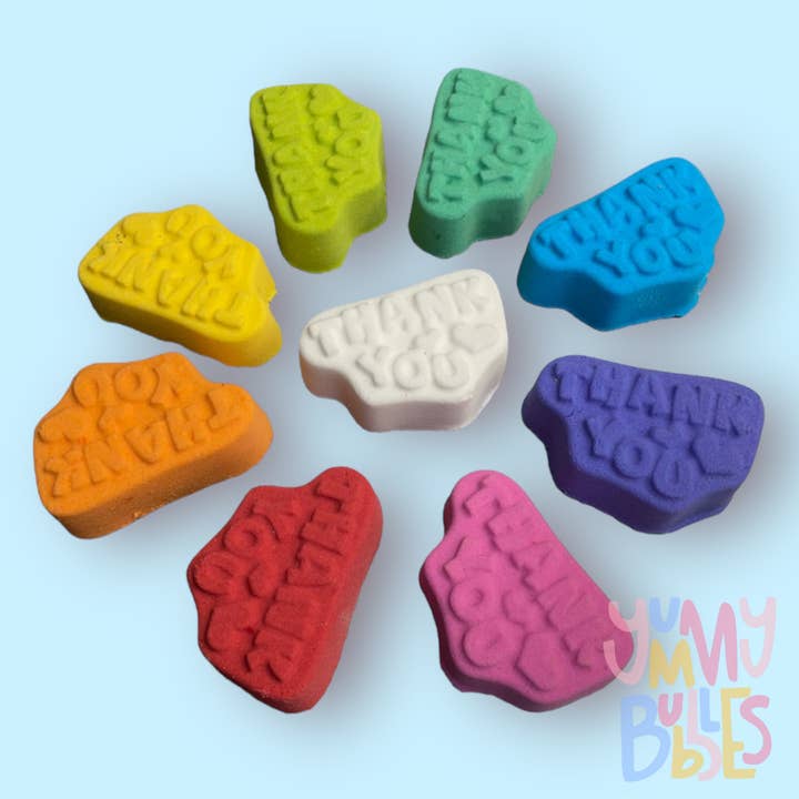 Bath Fizz - Thank You (25 Bath Fizz - Assorted Colours) for wholesale by Yummy Bubbles