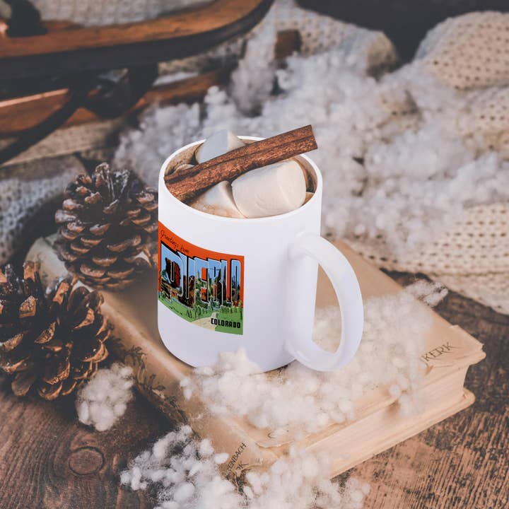 3dRose - Wholesale Coffee Mug - 3dRose, Greetings From Pueblo Colorado With Bold Letters and Scenes of Pueblo, Mug11