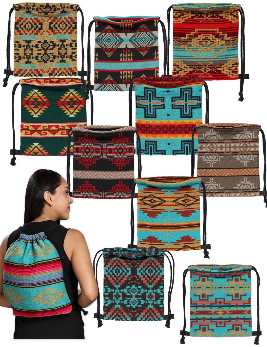 El Paso Saddleblanket - Wholesale Backpack - Women's - Southwest Sack Packs0