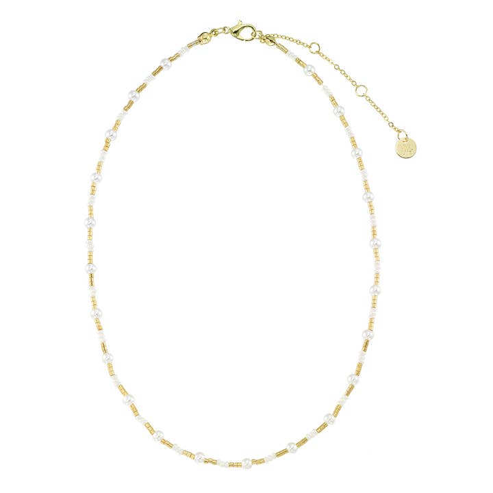 Silver & Gold Seedbead Pearl Belly Chain-6pcs for wholesale by World End Imports Jewelry & Gifts