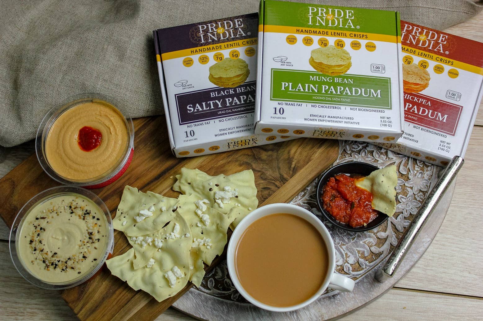 PRIDE INDIA BRANDS - Wholesale Crackers - Plain Mung Bean Papadum Lentil Crisp3