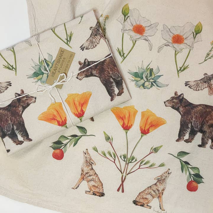 Heartshake Studios - Wholesale Tea Towel - Ojai California Tea Towel