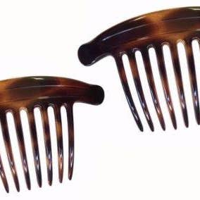 Parcelona - Wholesale Hair Brush/Comb - Parcelona French Lip Interlocking Large 9 Teeth Cellulose Shell Side Hair Combs0
