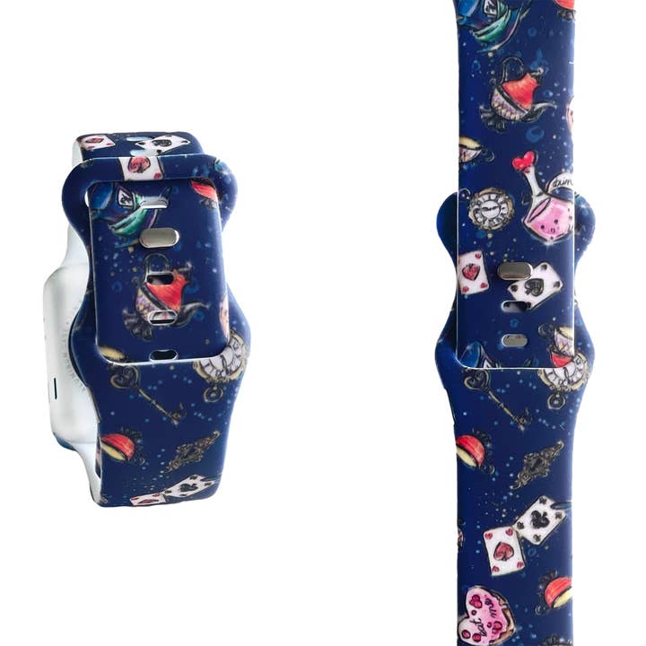 Apple Watch Band - Alice In Wonderland - Blue Charms for wholesale by Mad Hatter Makings