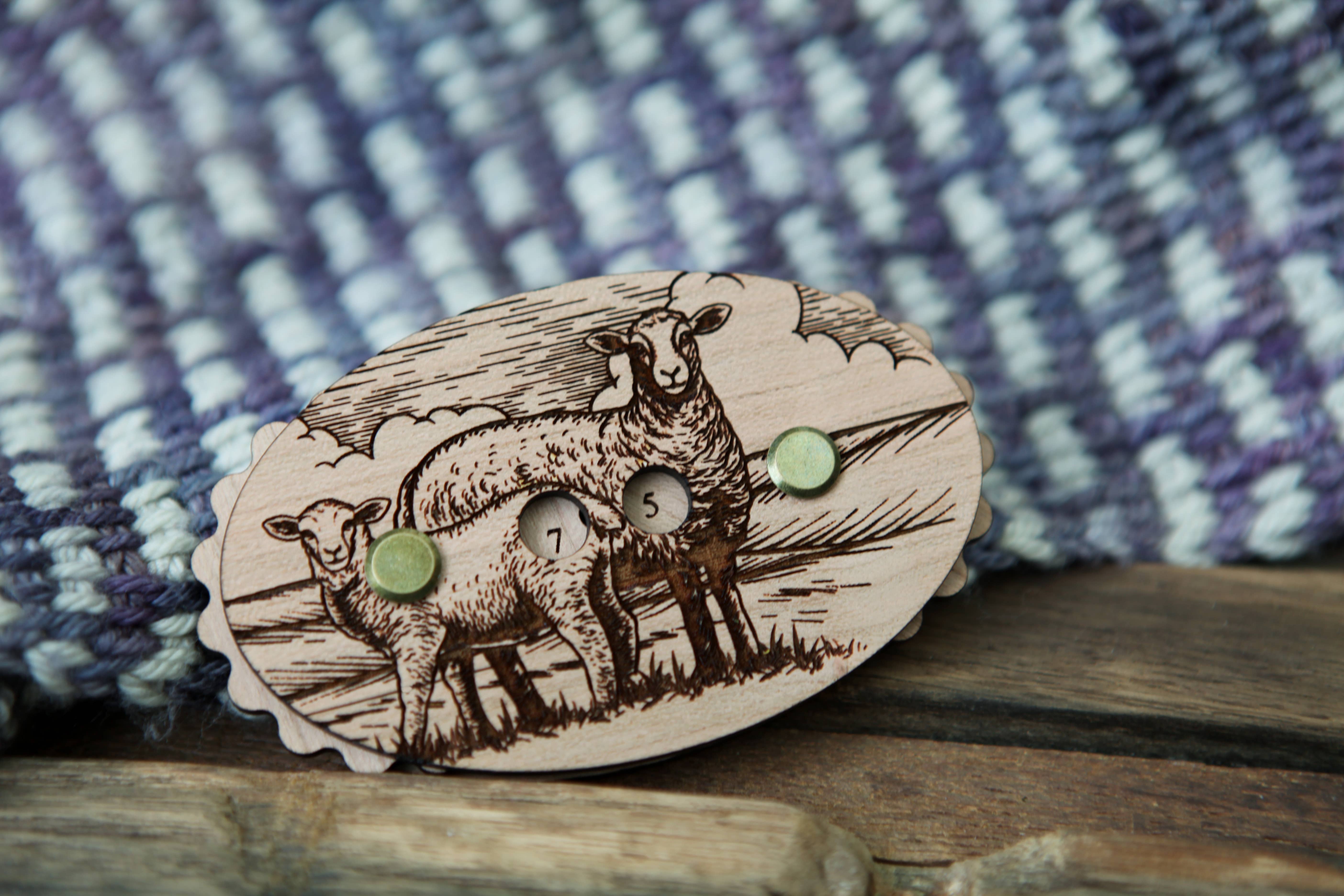 Sunrise Grove - Wholesale Knitting/Crochet Supplies - Sheep Cherry Wood Knitting Row Counter8
