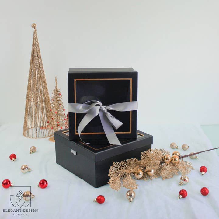 Elegant Design Supply - Wholesale Gift box - Square Gift Box with Clear Lid and Ribbon - Various Colors - For Luxury Flower/ Gift / Chocolate Strawberry Arrangements
