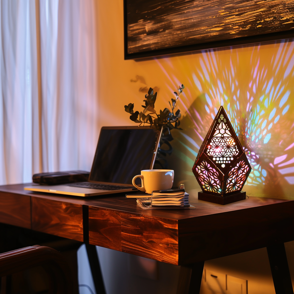 EP Design Lab - Wholesale Accent/Desk Lamp - Colorful Wooden Bohemian LED Table Lamp3