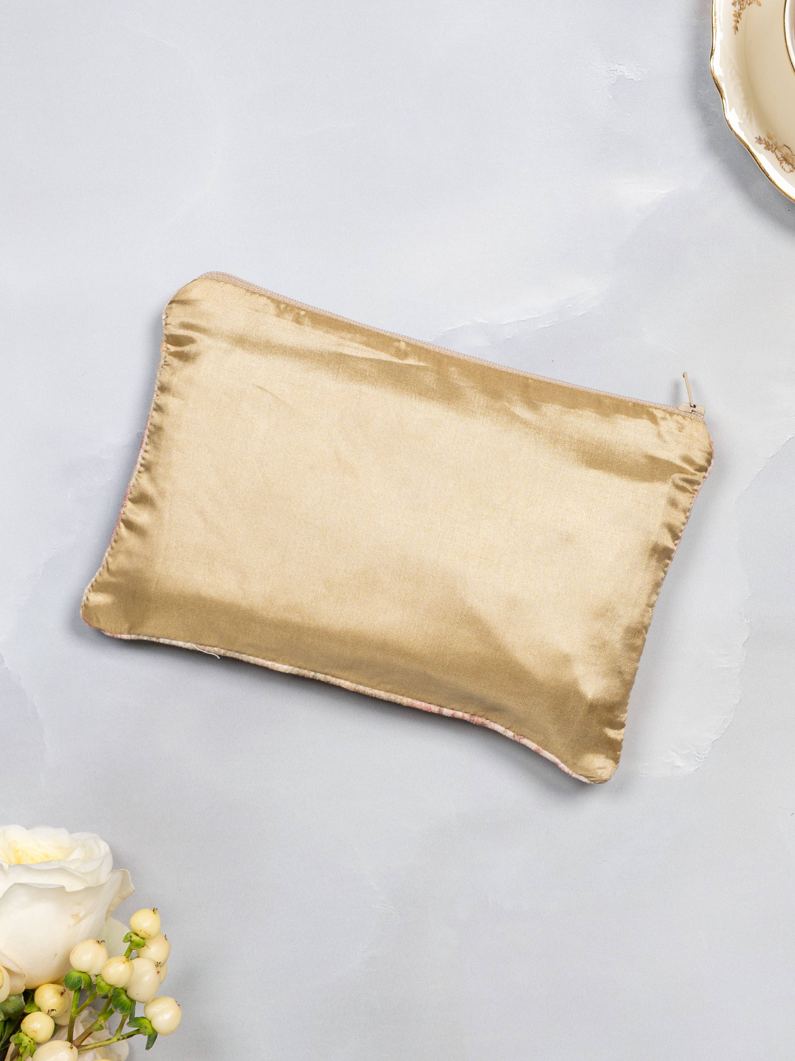 April Cornell - Vente Tote bag – femme - Pochette en Velours Rose Vintage - Olive1