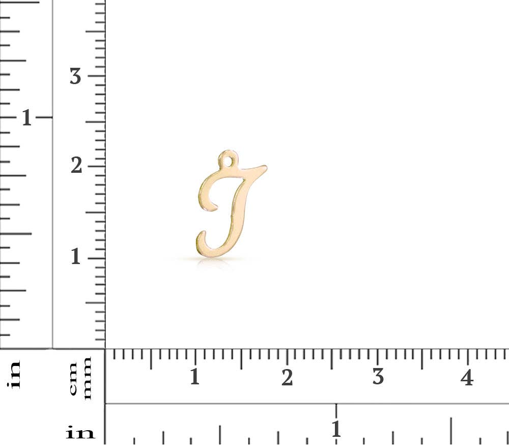 Plazko – wholesale Individual charm/pendant – 14Kt Gold Filled Script Alphabet T Charm 12.2x8mm - 2pcs/pack1