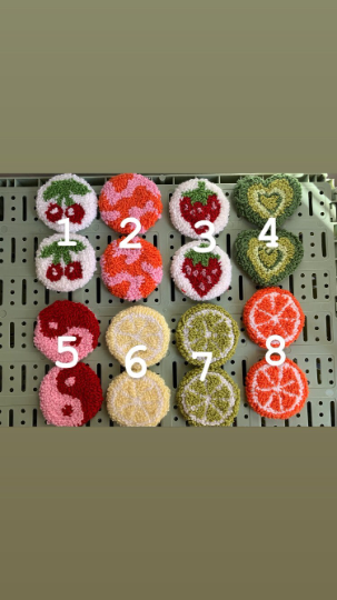 MUUDLAND – wholesale Car coaster – women's – Punch Needle Car Coasters, Set Of 2 Car Coasters, Mug3