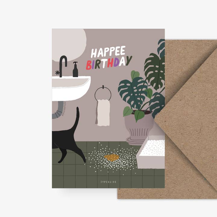 Postcard/Petisfaction “Cats” Happee Birthday for wholesale by typealive