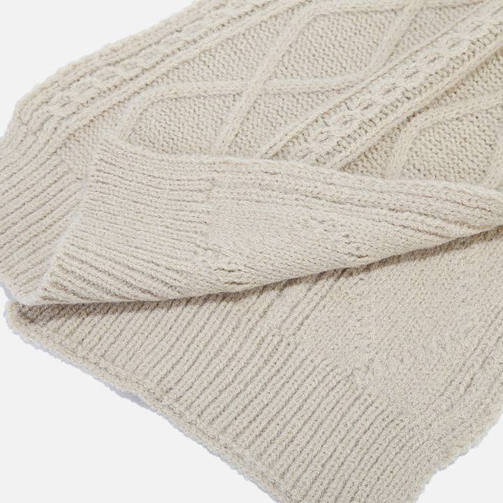 Dipped Shop - Wholesale Winter Accessory Set - Women's - Solid Color Twist Simple Knit Hat & Scarf Sets DPHS034217