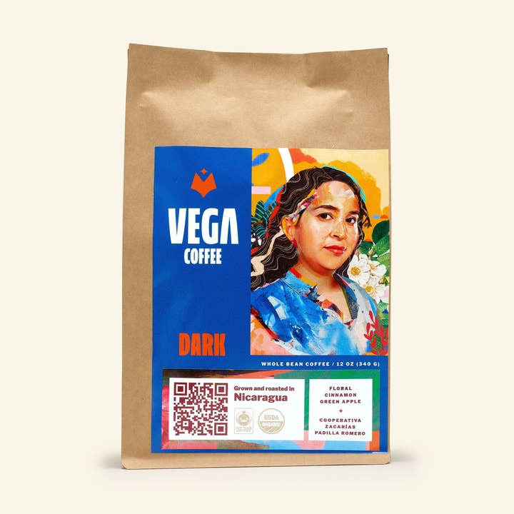 Torréfaction foncée, mouture moyenne - sacs de 12 oz (paquet de 6) pour la vente par Vega Coffee